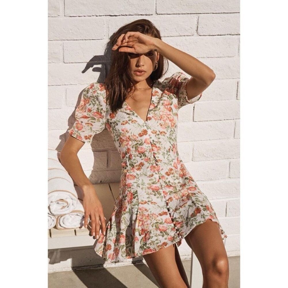 BEC & BRIDGE LE FOLLIES MINI FLORAL PRINT COTTON DRESS